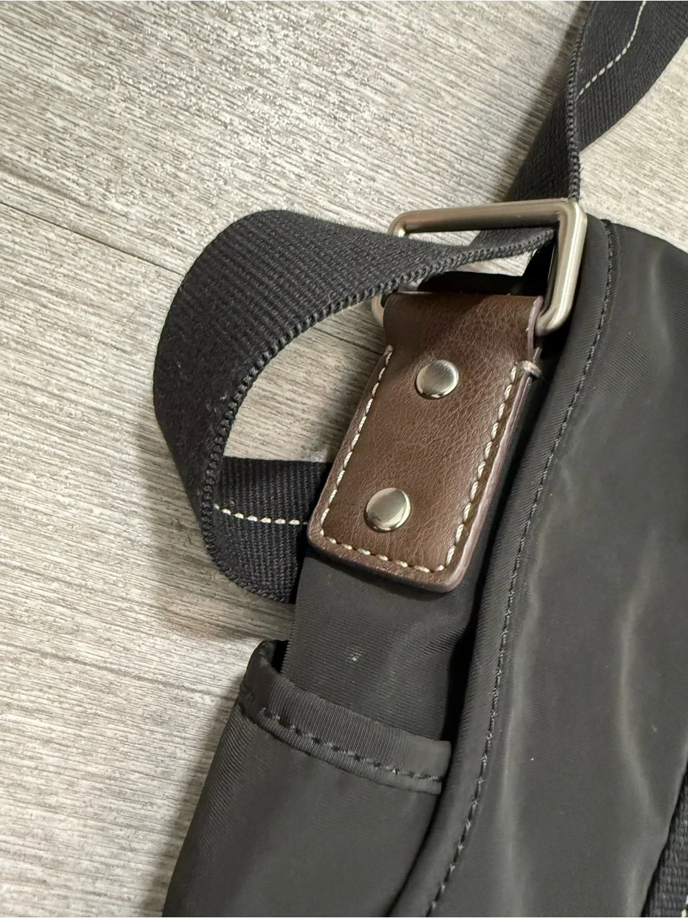 Fossil Black Utility Messenger Bag Nylon Laptop Crossbody Techwear Minimalist